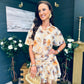 Catalina Detailed Mini Dress Floral Yellow