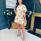 Catalina Detailed Mini Dress Floral Yellow