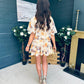 Catalina Detailed Mini Dress Floral Yellow
