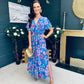 Mairead Banded Midi Dress Blue