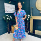 Mairead Banded Midi Dress Blue