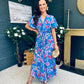 Mairead Banded Midi Dress Blue