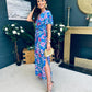Mairead Banded Midi Dress Blue