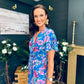 Mairead Banded Midi Dress Blue