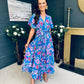Mairead Banded Midi Dress Blue