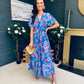Mairead Banded Midi Dress Blue