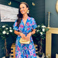 Mairead Banded Midi Dress Blue