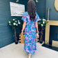 Mairead Banded Midi Dress Blue