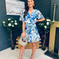 Tina Banded Mini Dress Floral Blue