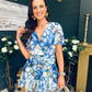 Tina Banded Mini Dress Floral Blue