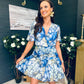Tina Banded Mini Dress Floral Blue