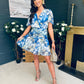 Tina Banded Mini Dress Floral Blue