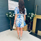 Tina Banded Mini Dress Floral Blue