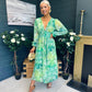 Brianna Banded Midi Dress Floral Green