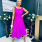 Roz Pearl Bow Detail Midi Dress Orchid