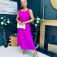 Roz Pearl Bow Detail Midi Dress Orchid