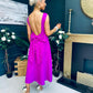 Roz Pearl Bow Detail Midi Dress Orchid