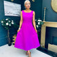 Roz Pearl Bow Detail Midi Dress Orchid