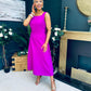 Roz Pearl Bow Detail Midi Dress Orchid