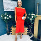 Ella One Shoulder Midi Dress Morange