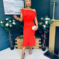 Ella One Shoulder Midi Dress Morange