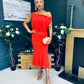 Ella One Shoulder Midi Dress Morange