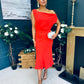 Ella One Shoulder Midi Dress Morange