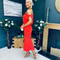Ella One Shoulder Midi Dress Morange