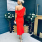 Ella One Shoulder Midi Dress Morange