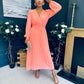 Blaire Banded Midi Dress Peach