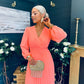Blaire Banded Midi Dress Peach