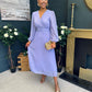 Blaire Banded Midi Dress Lavender