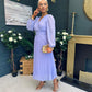 Blaire Banded Midi Dress Lavender