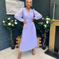 Blaire Banded Midi Dress Lavender