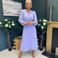 Blaire Banded Midi Dress Lavender