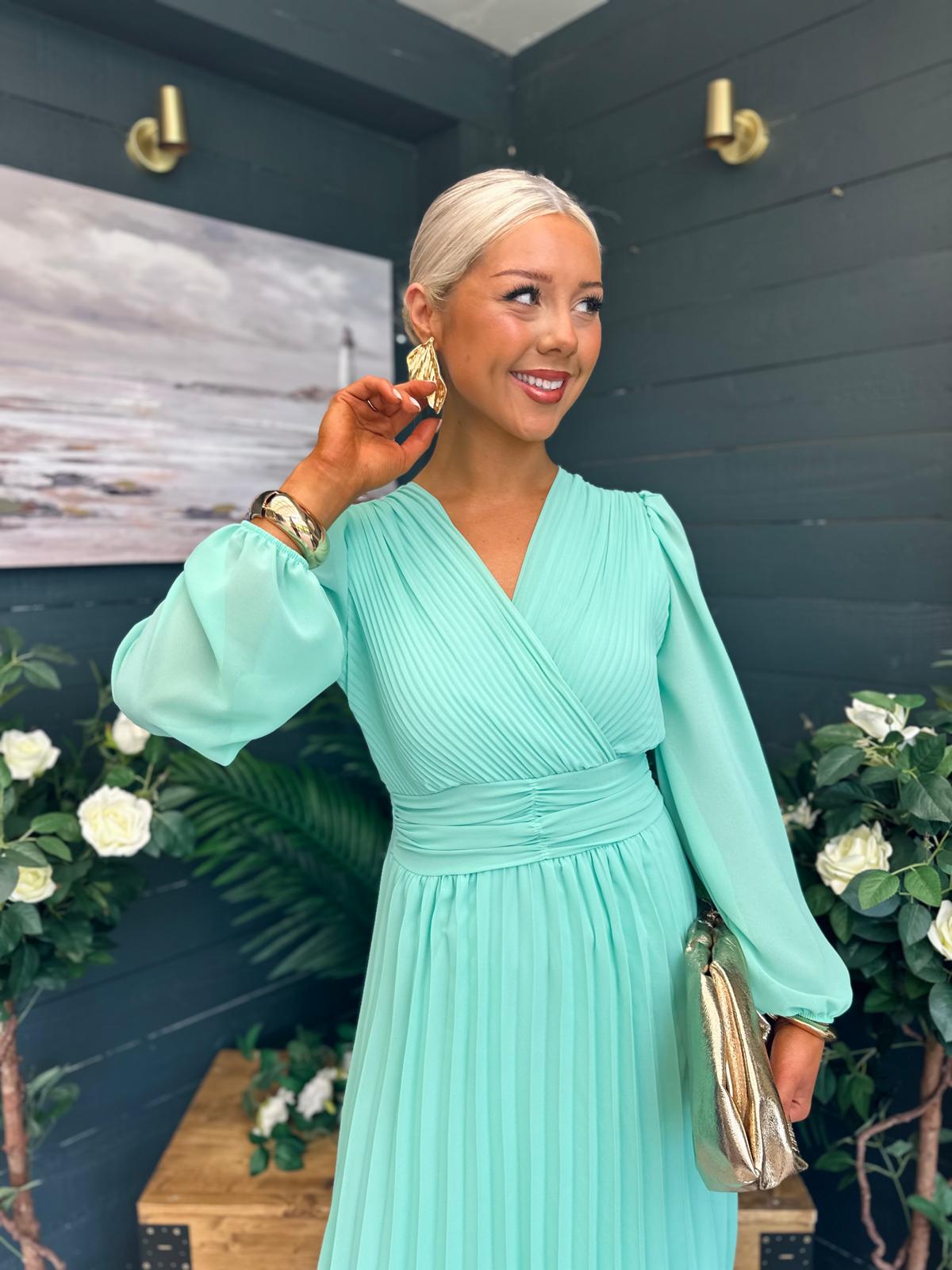 Blaire Banded Midi Dress Pastel