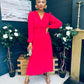 Blaire Banded Midi Dress Strawberry