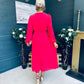Blaire Banded Midi Dress Strawberry