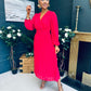 Blaire Banded Midi Dress Strawberry