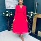 Blaire Banded Midi Dress Strawberry