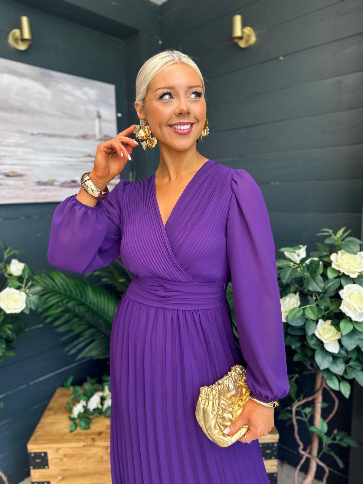 Blaire Banded Midi Dress Violet