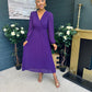 Blaire Banded Midi Dress Violet