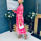 Olivia Detailed Midi Dress Floral Pink