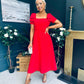 Pippa Detailed Occasion Dress Red