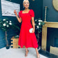 Pippa Detailed Occasion Dress Red