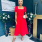 Pippa Detailed Occasion Dress Red