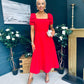 Pippa Detailed Occasion Dress Red