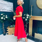 Pippa Detailed Occasion Dress Red