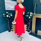 Pippa Detailed Occasion Dress Red