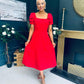 Pippa Detailed Occasion Dress Red